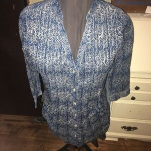 Rock Flower Paper S pin tuck button down tunic